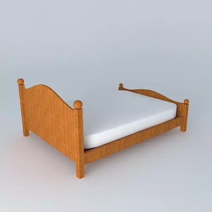 Queen bed Free 3D model