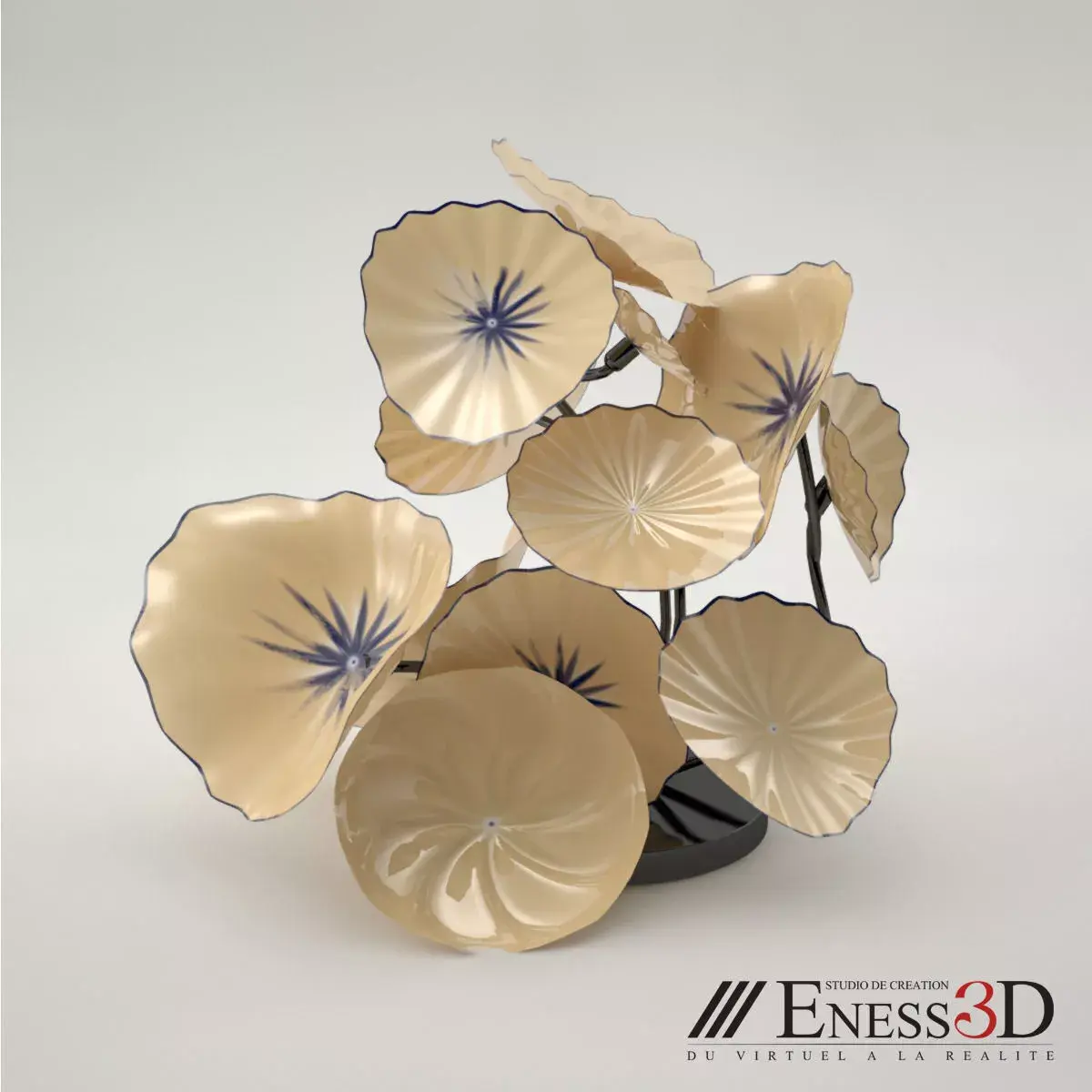 Flowers Ceramics Free 3D model