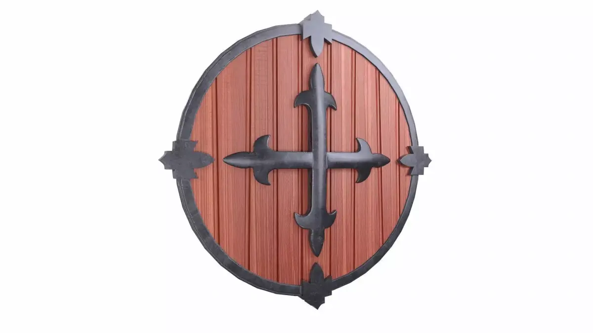 Shield Red Low-poly 3D model