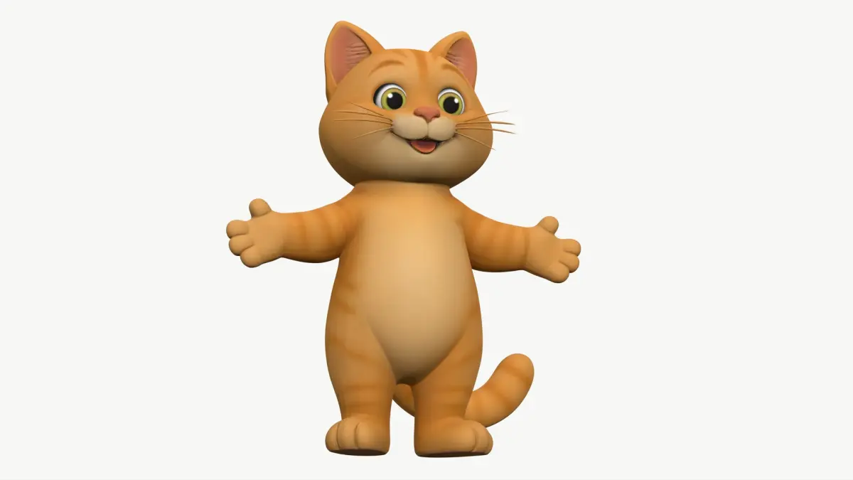 High-Quality Realistic Cute Cartoon Cat 3D model