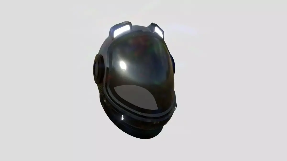 Astronaut Helmet B04 Full Black - Character Design Fashion Low-poly 3D model