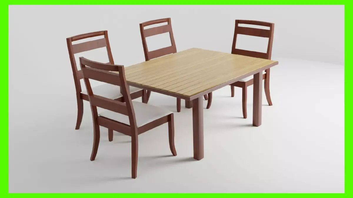 Outdoor Table Low-poly 3D model 16