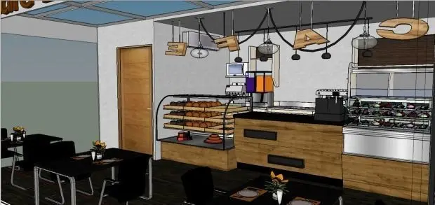 Pool 3D coffee shop interior design Free 3D model