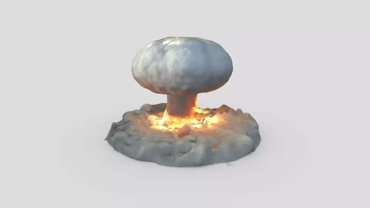 Nuclear Explosion Low-poly 3D model