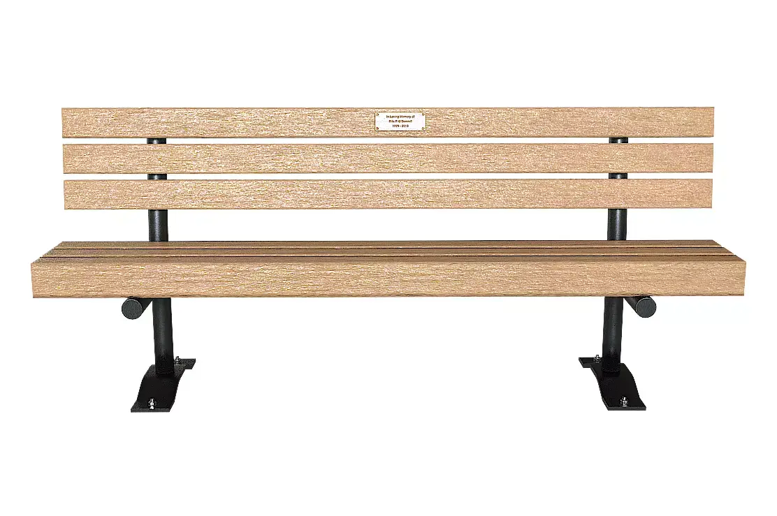Bench 7 wooden Low-poly 3D model