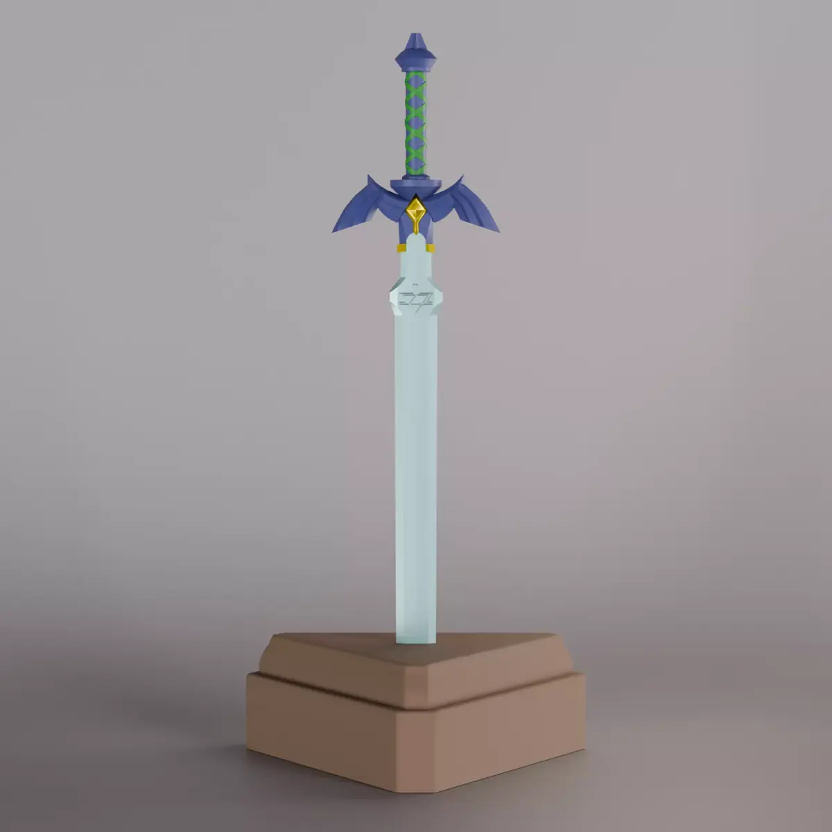 The Master Sword in its pedestal Low-poly 3D model