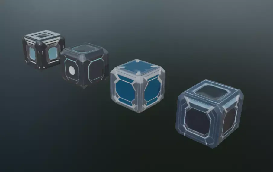 Low-Poly Sci-Fi Cargo Crate Pack-01 Low-poly 3D model
