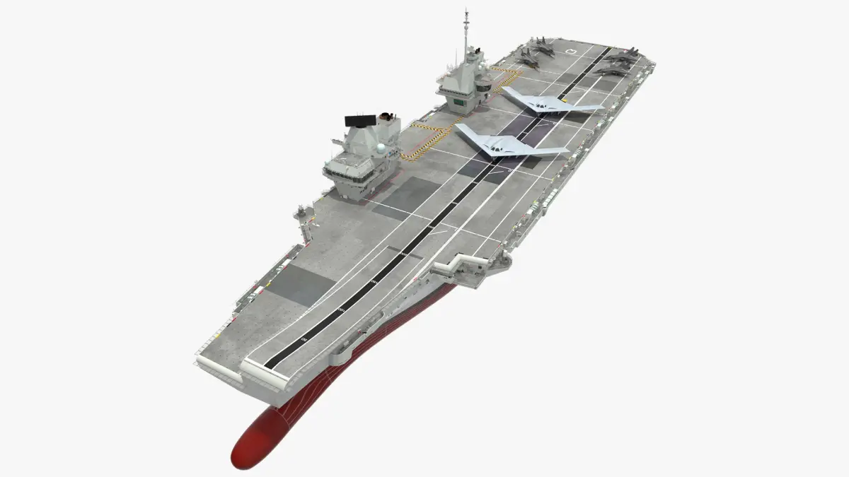 HMS Prince of Wales with Military Aircraft 3D model purchase