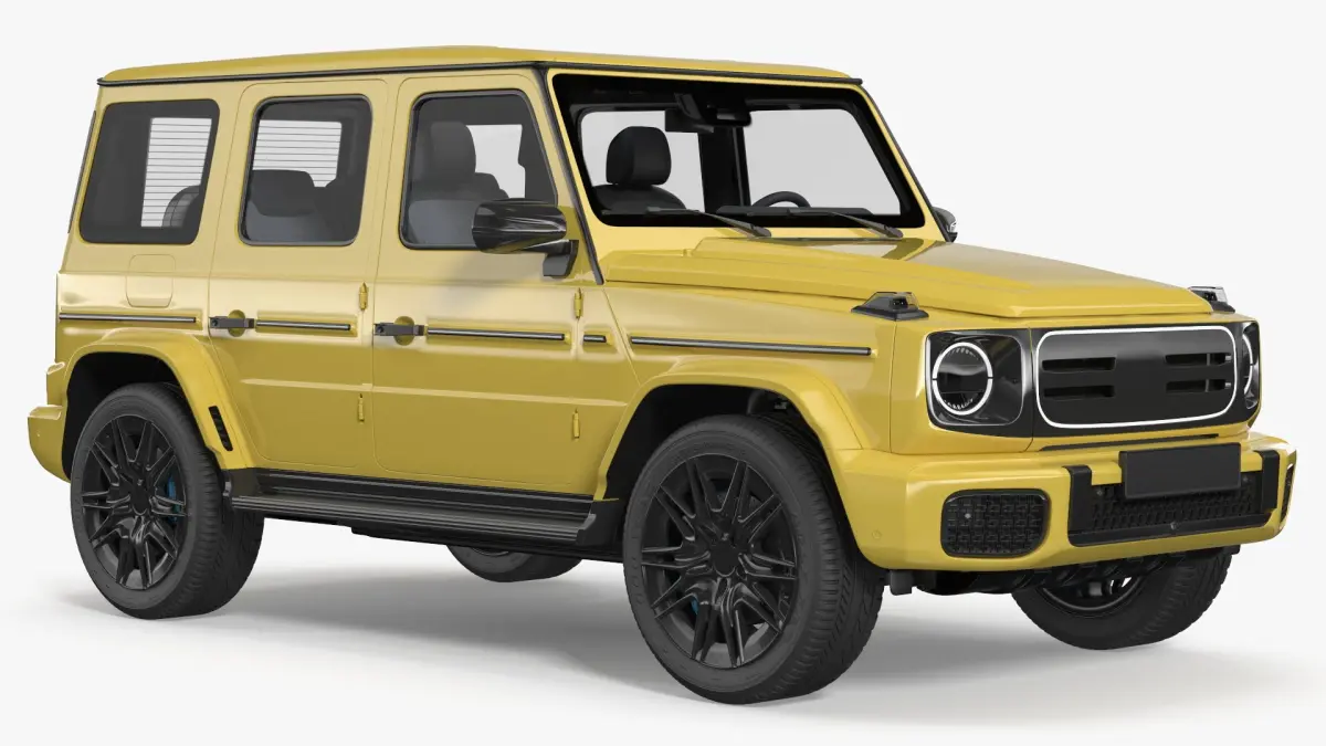 Yellow Luxury Electric Off Road SUV Simplified 3D model