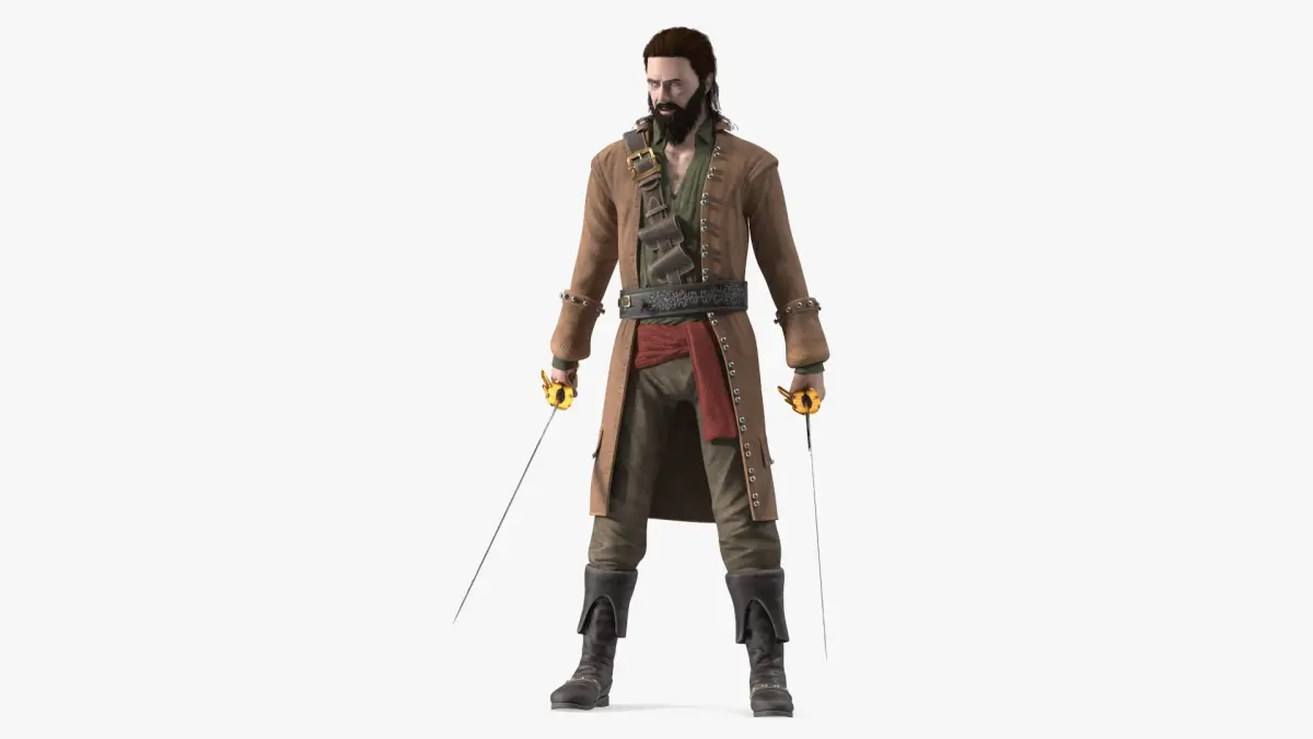 Rogue Pirate Man with Sabers 3D model