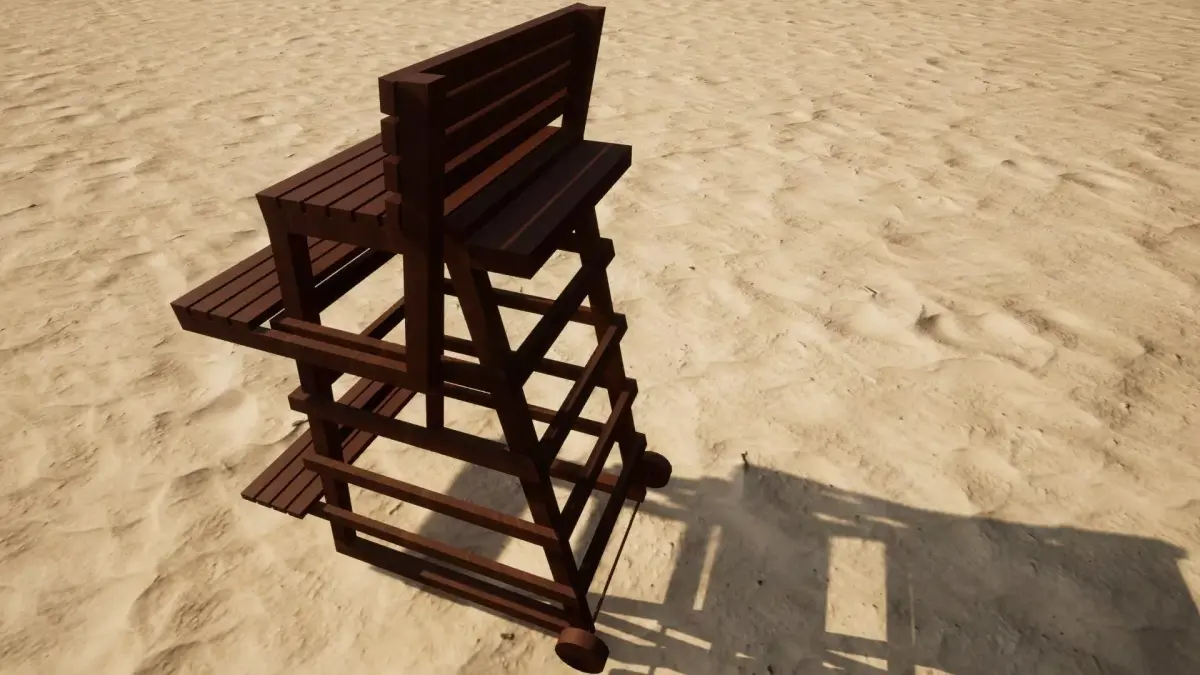 Lifeguard Chair on beach 3D model