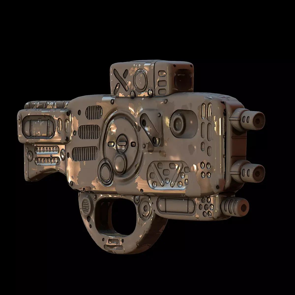 Gun scifi 3d model scifi Low-poly Low-poly 3D model Low-poly Low-poly 3D model