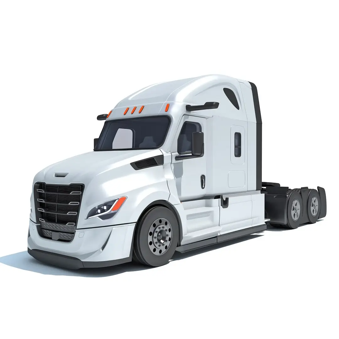 Modern White Semi Truck 3D model