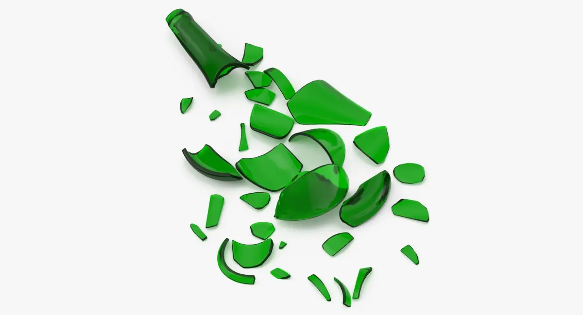 Green Bottle Pile Small and Large 3D model