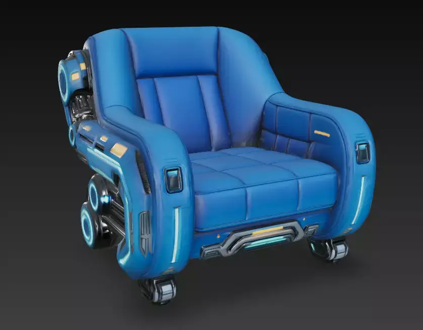 Futuristic Sci-fi Chair Low-poly 3D model get