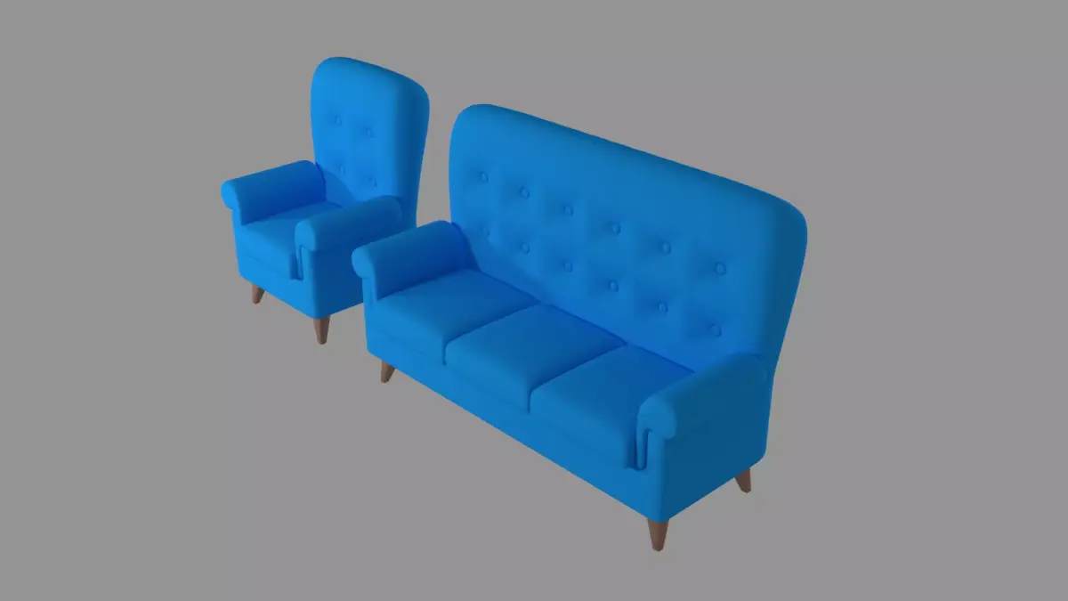 Chair Sofa low poly Free low-poly 3D model