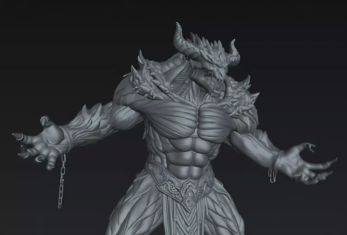 Warrior Gravebound Prime Abyssal Demon STL 3D print model