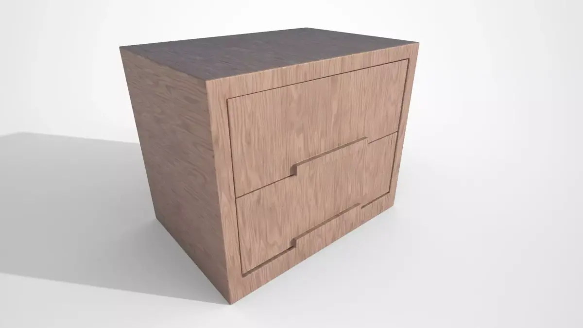 Bedside Table Wood Free 3D model purchase