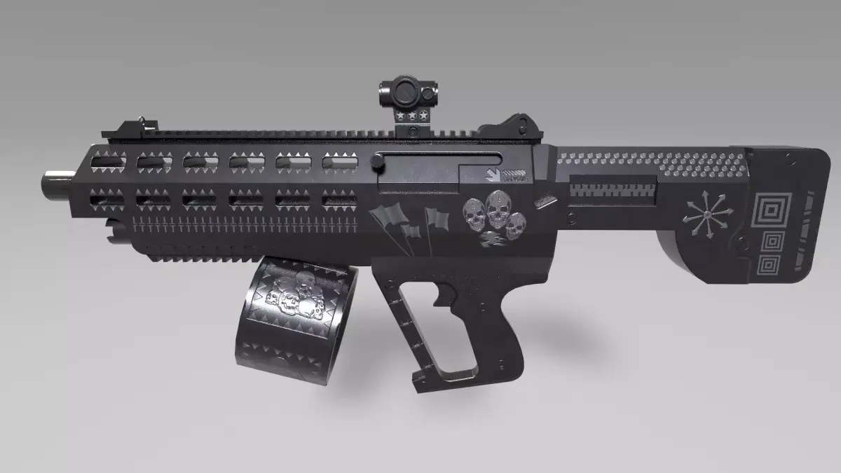Shot Gun from Hell - Black Color Low-poly 3D model