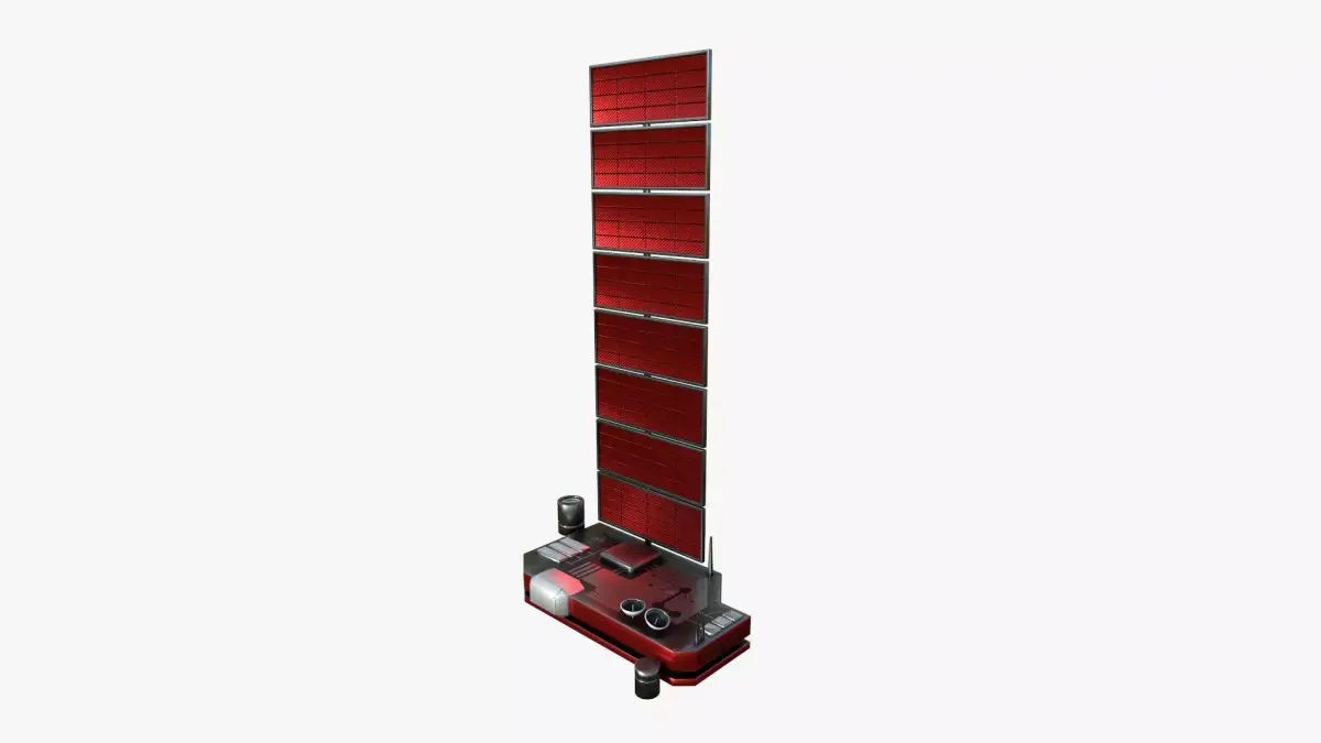 Satellite B04 Steel Red - SciFi Space Design Low-poly 3D model