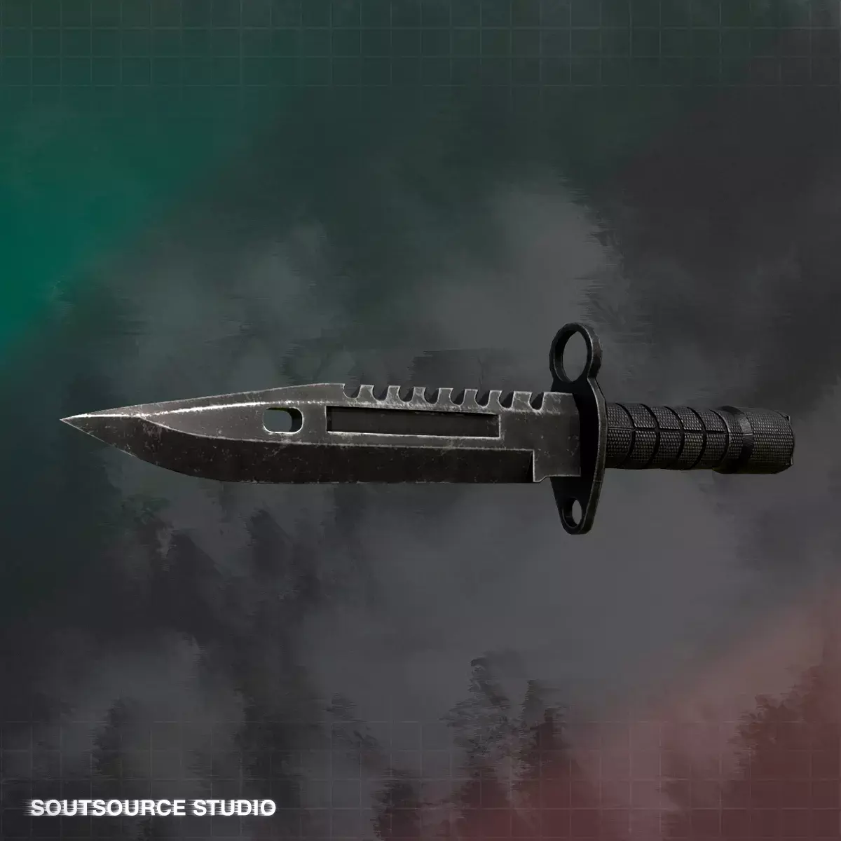 Bayonet M9 LowPoly Game-Ready Soutsource Studio Low-poly 3D model