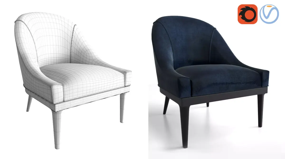 BELLA CHAIR Mitchell Gold Bob Williams Velvet fabric Chair Free 3D model