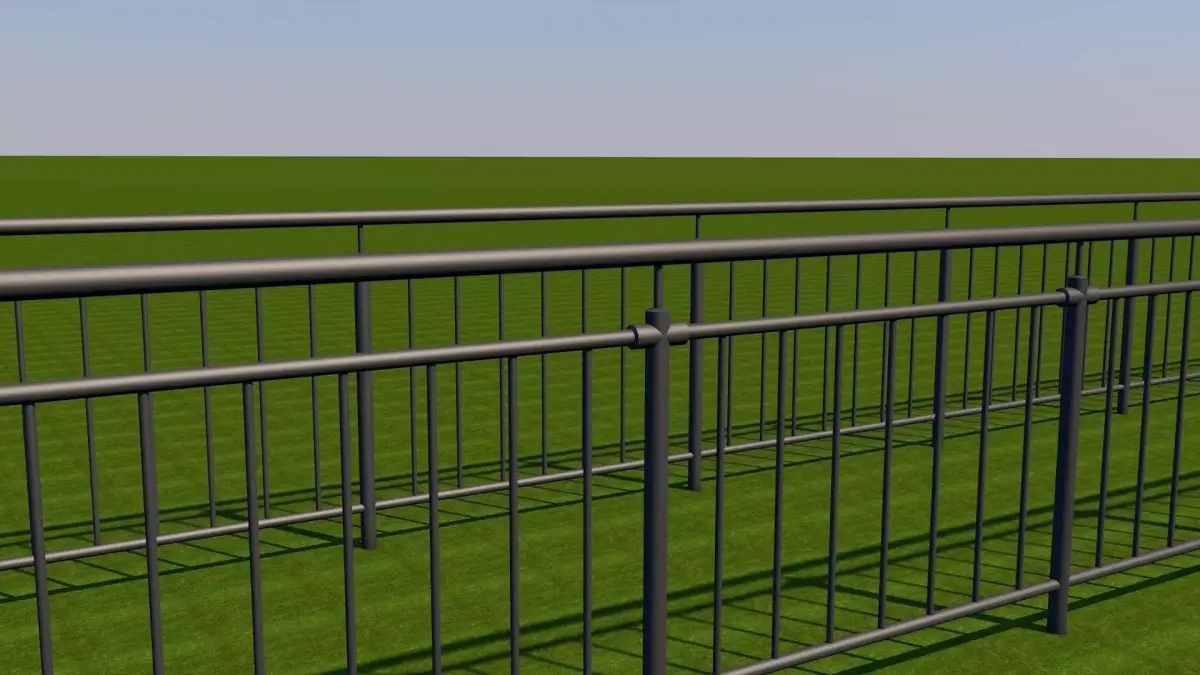 Fence seamless game-ready Low-poly 3D model