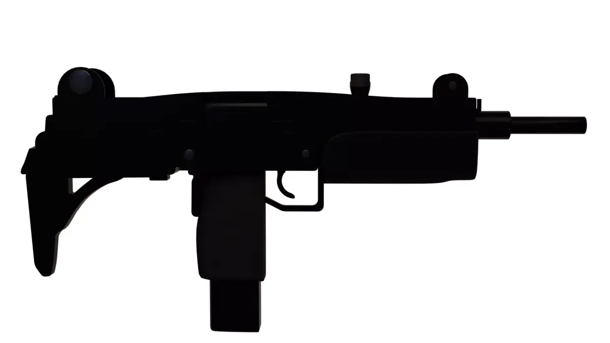 Uzi Sub-Machine Gun With Attachments Low-poly 3D model