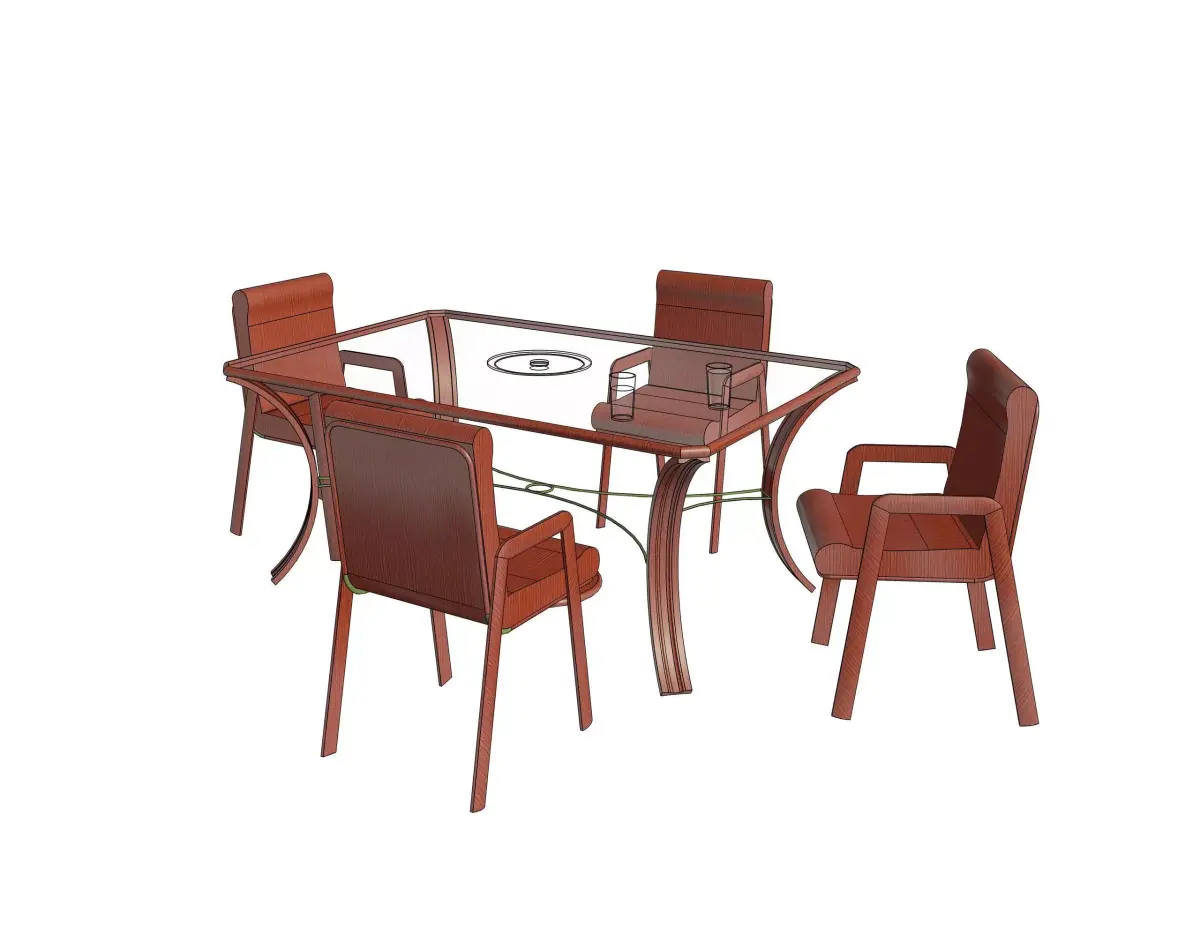 Premium 3D Garden Furniture Set 3D model