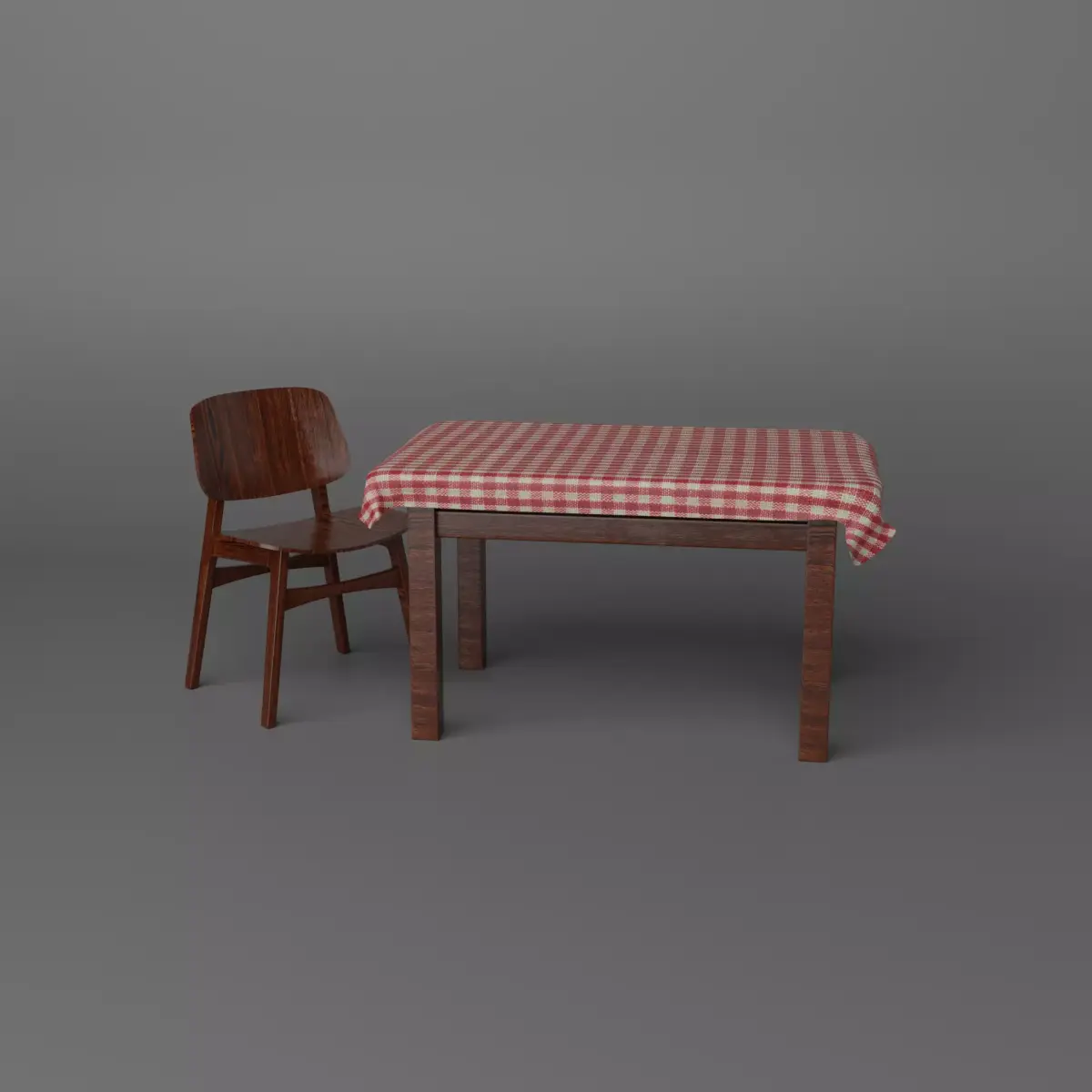 Dining table with chair  Free 3D model