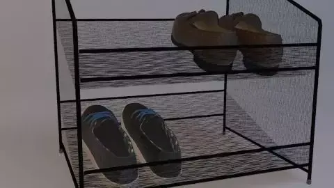 Shoe-Rack Metal Free 3D model