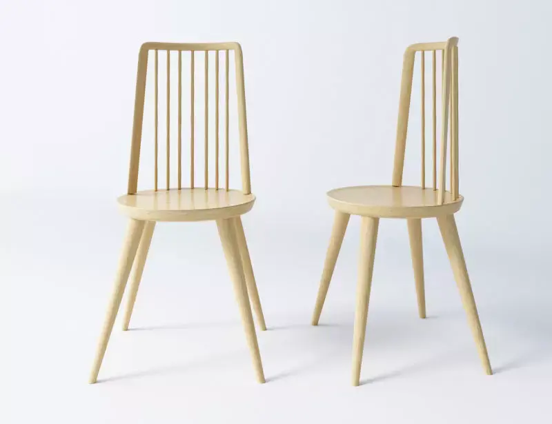 simple elegant new modern wooden dining chair  Free 3D model
