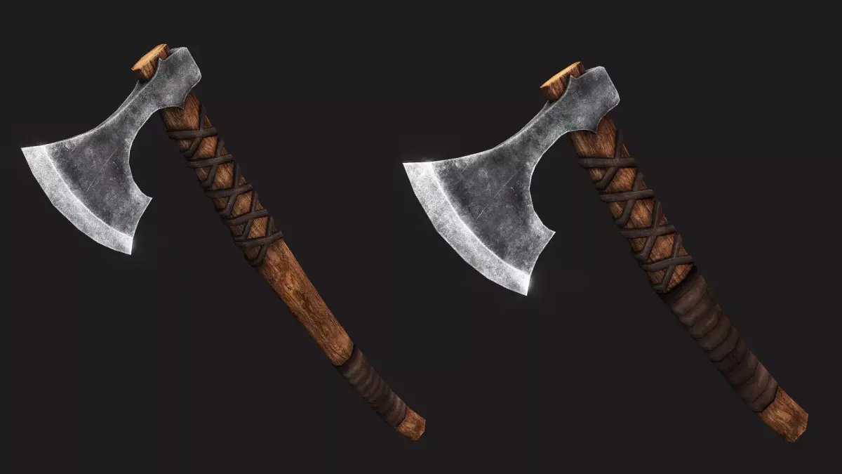 Baltic Viking Battle Axes Low-poly 3D model