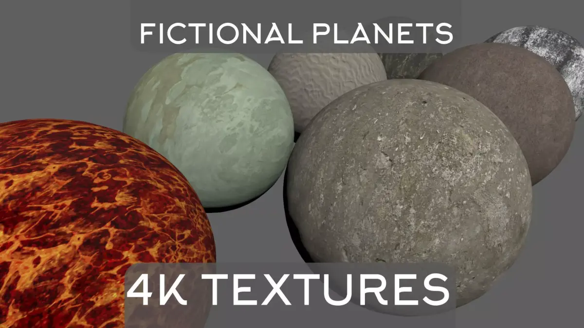 4K Fictional Planets Low-poly 3D model