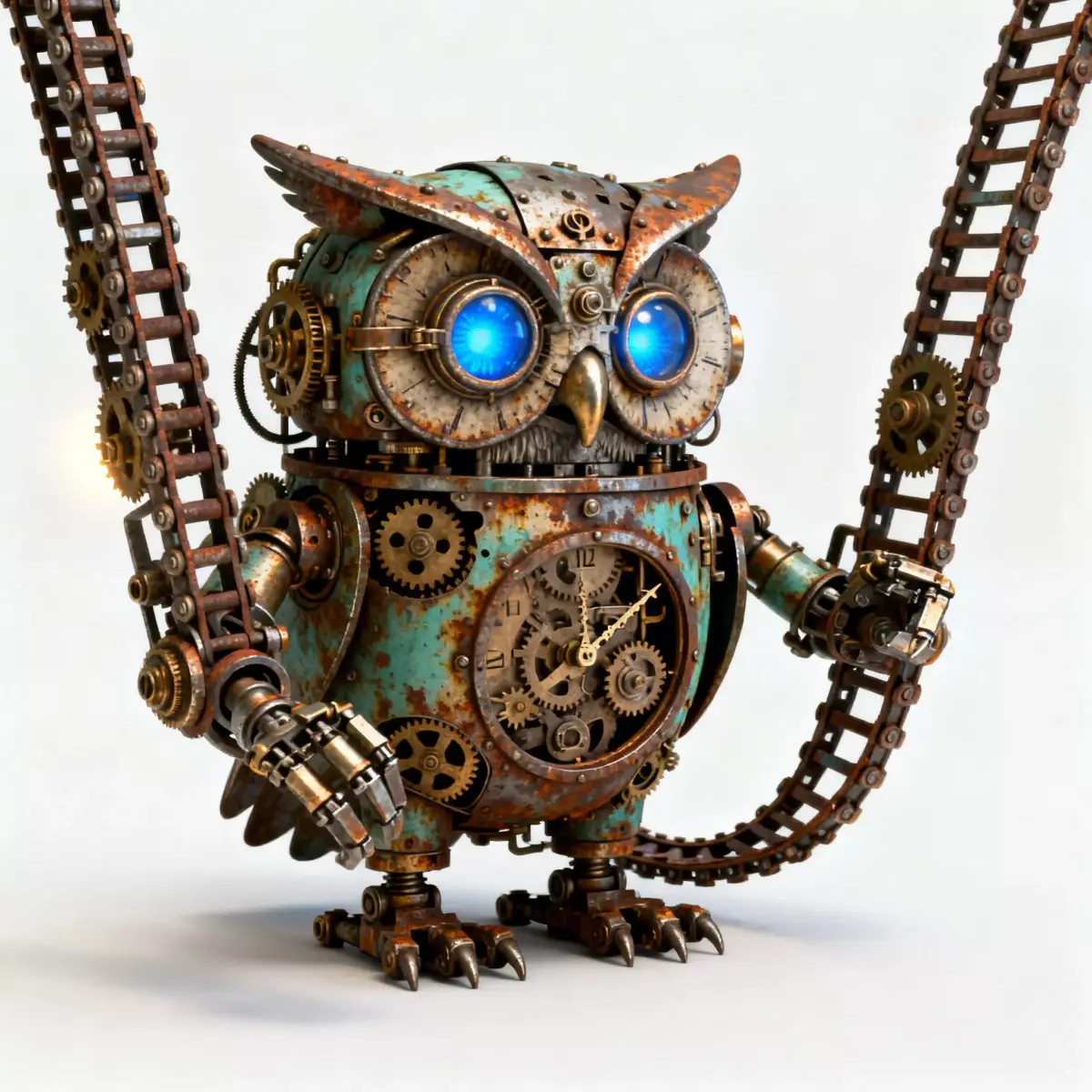 Steampunk Mechanical Clockwork Owl Bot Low-poly 3D model