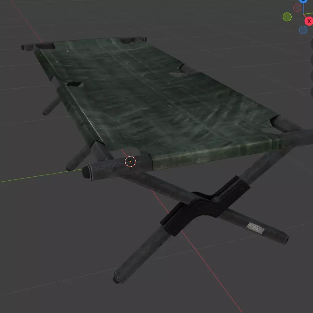 military cot Low-poly 3D model