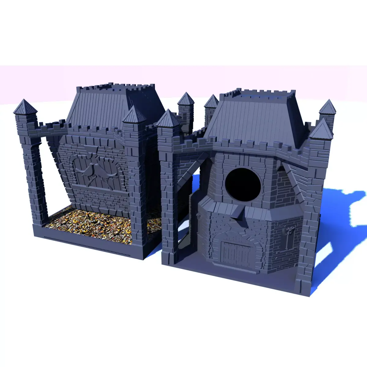 BIRDHOUSE and FEEDER - MEDIEVAL CASTLE 3D print model