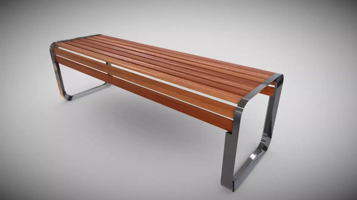 Otdoor Metal Bench  Low-poly 3D model