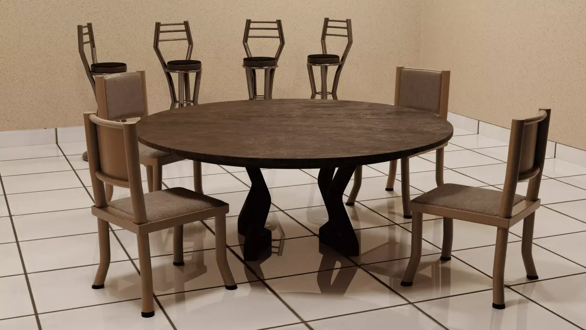 Modern Dining and Bar Furniture Set 3D model