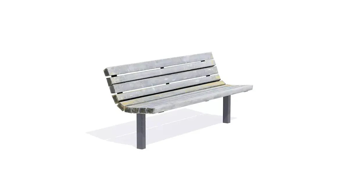 Wooden Bench Weathered 2 Free low-poly 3D model