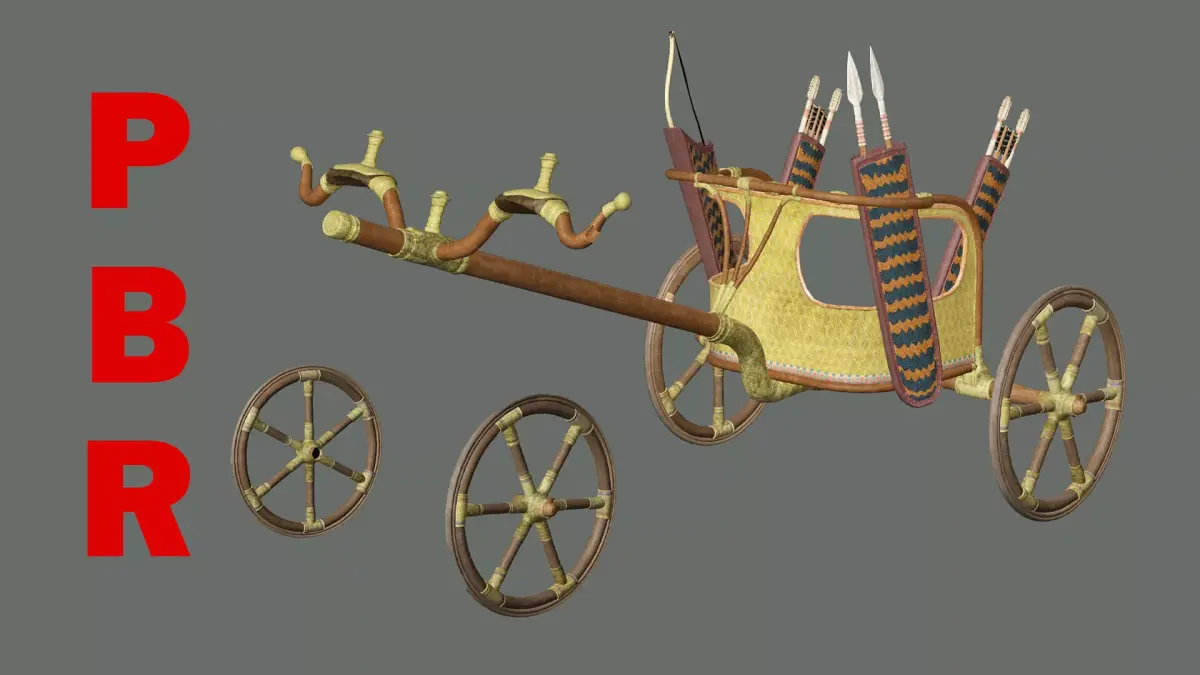 Chariot Wooden Cart Low Poly 3D Model Low-poly 3D model purchase