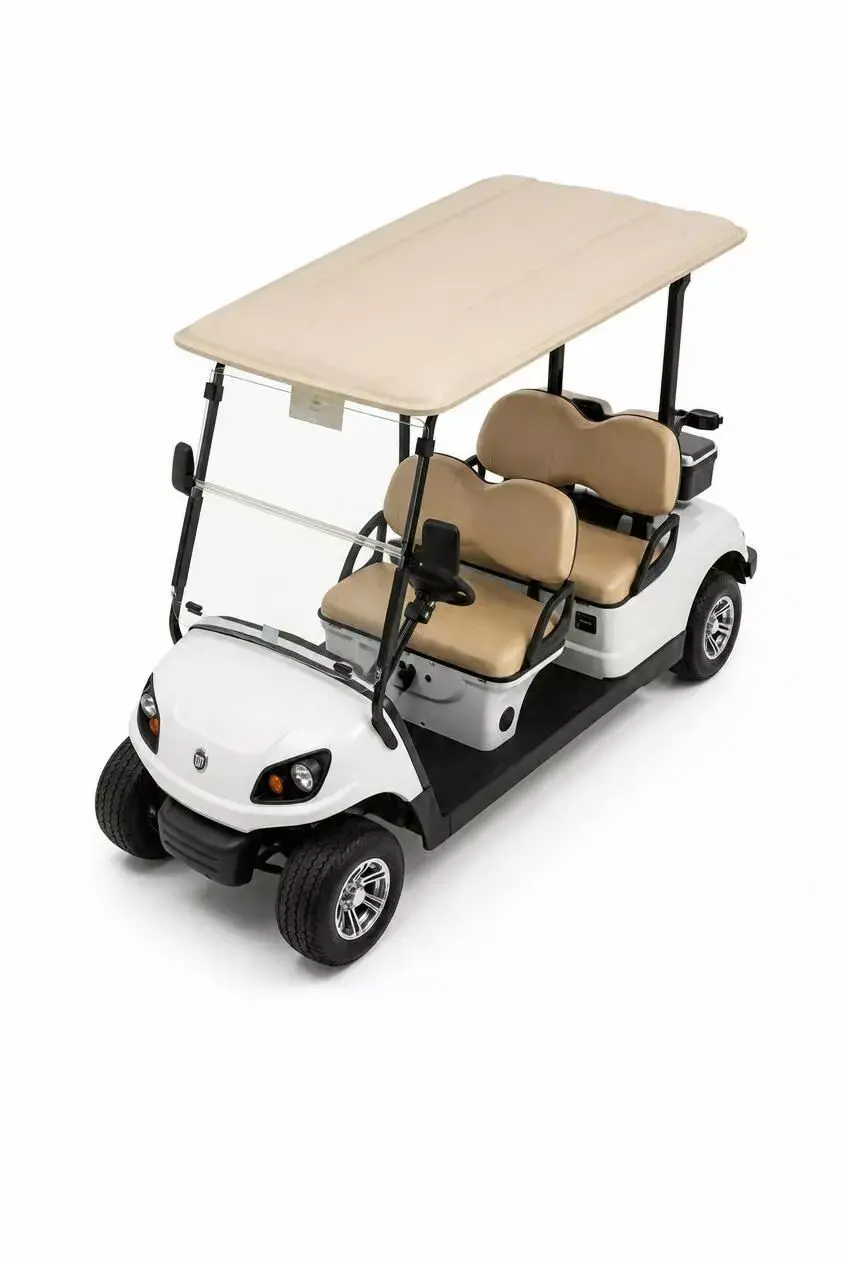 White 4Passenger Electric Golf Car 3D model