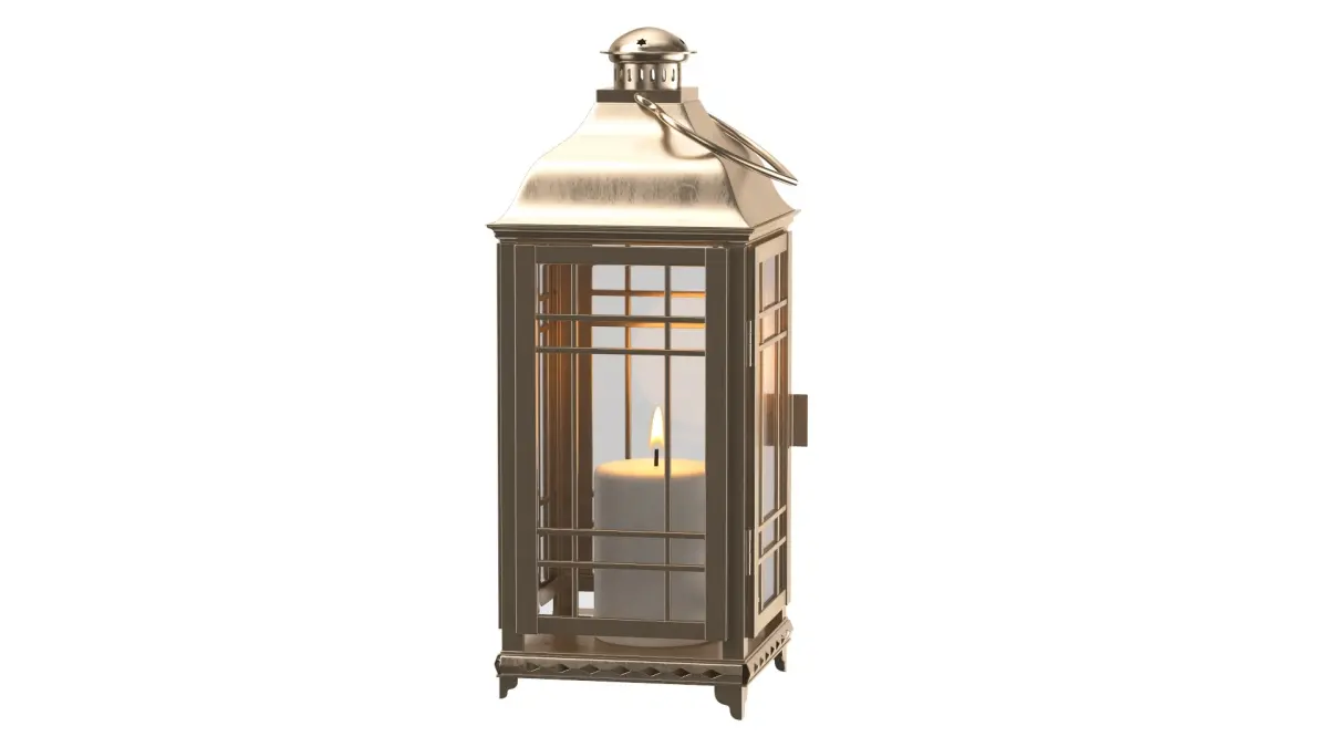 Candle Lantern Golden 3D model