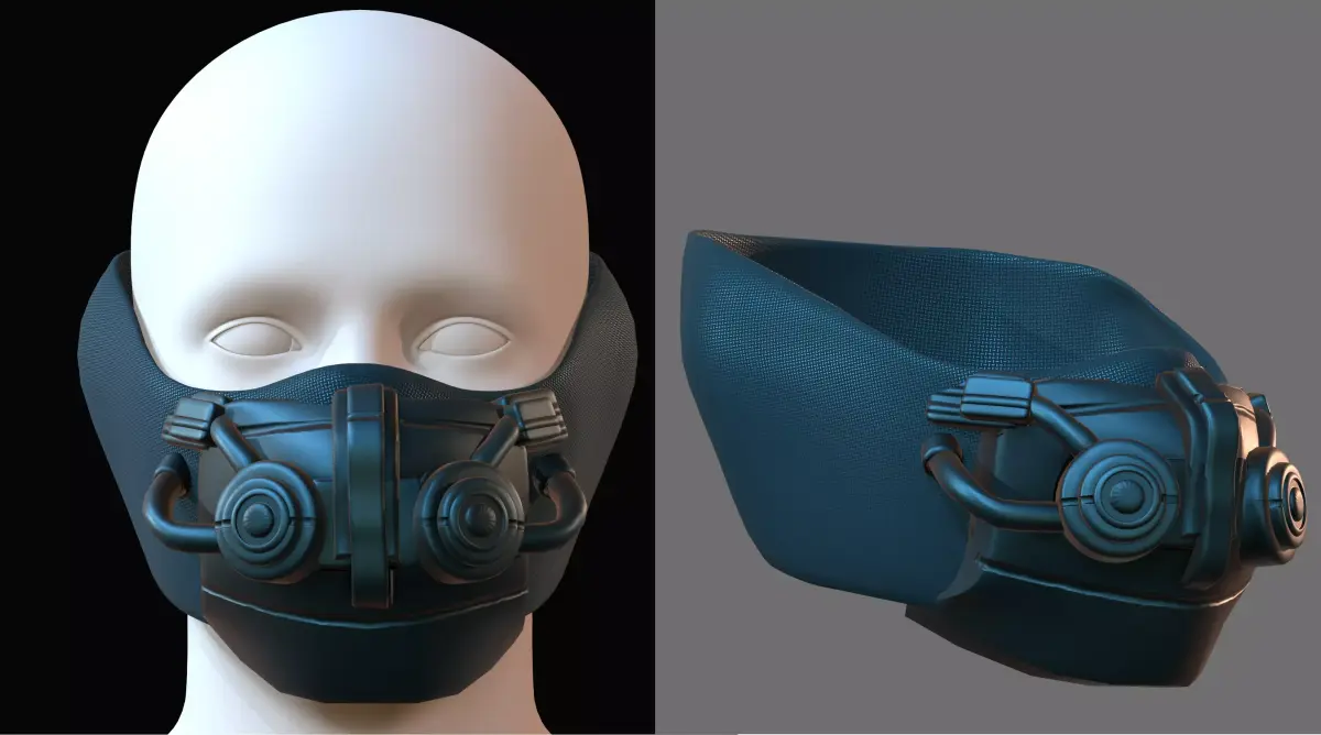 Gas mask helmet 3d model scifi Low-poly  Low-poly 3D model 546