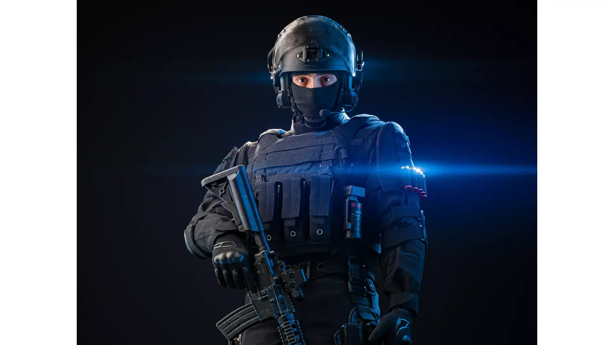 Game-Ready Modular Rigged SWAT  Low-poly 3D model