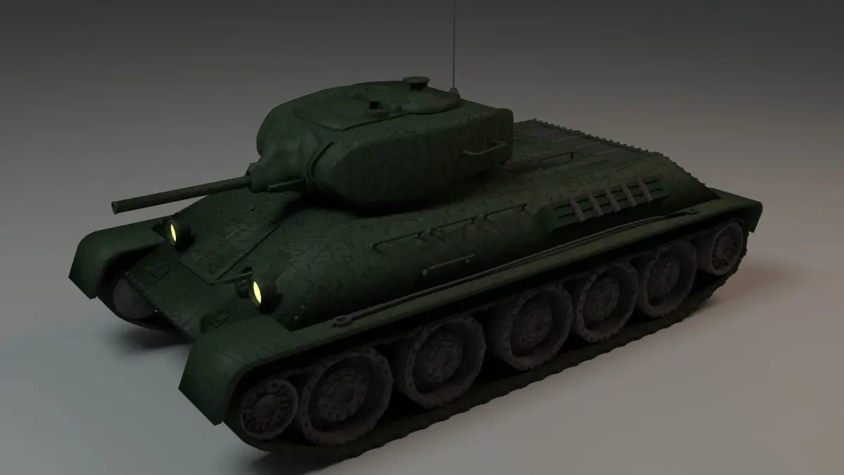 T-34-STZ Tank Low-poly 3D model