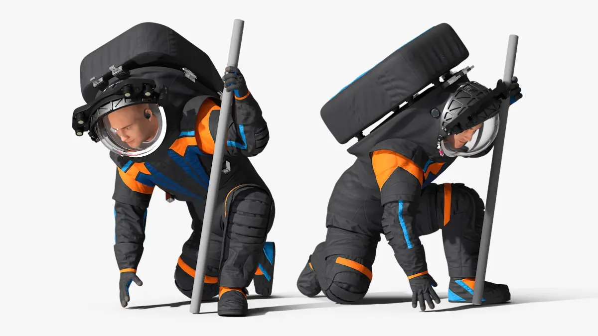 Next Gen Spacesuit on Astronaut Crawling Pose 3D model purchase