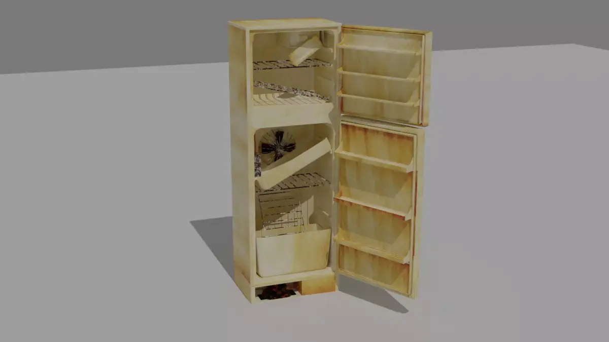 old fridge  Free low-poly 3D model