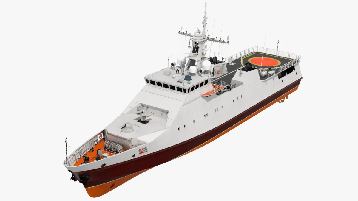 Coast Guard Ship Rigged 3D model