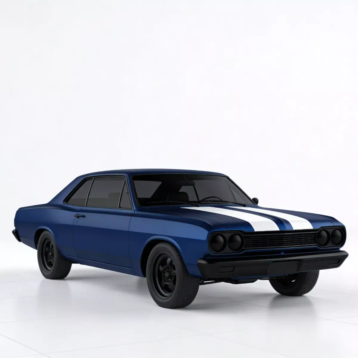 Classic Retro Muscle Car Blue Vehicle 3d model Low-poly 3D model